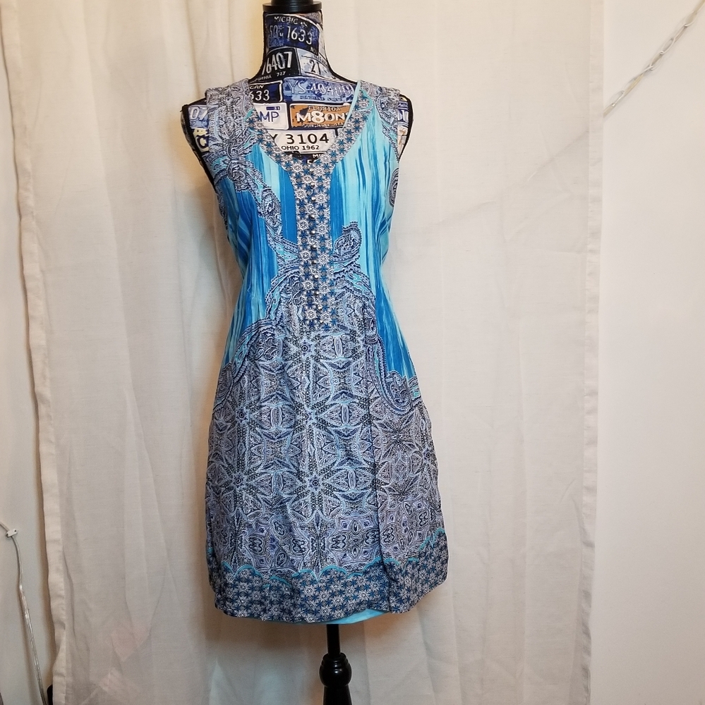 👗Blue paisley sun dress cover up💙